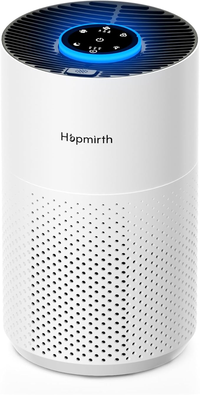 Upgraded Air Purifiers for Bedroom & Home with H14 True HEPA Filter, Covers Up to 1080ft², 360° Air Intake, Quiet Pet Air Purifier, Fragrance & Timer,Removes Smoke, Pet Dander & Pollen,White
