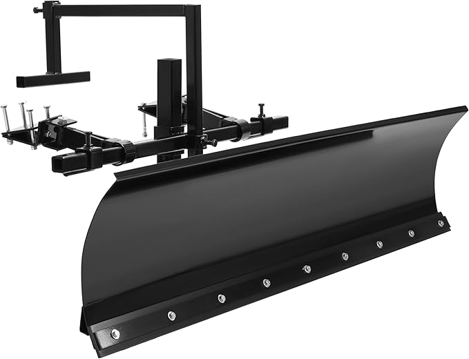 60 In Universal Black Snow Plow Blade Compatible with 5ft Wide Zero Turn Mowers Snow Plow Powder Coated Adjustable Durable
