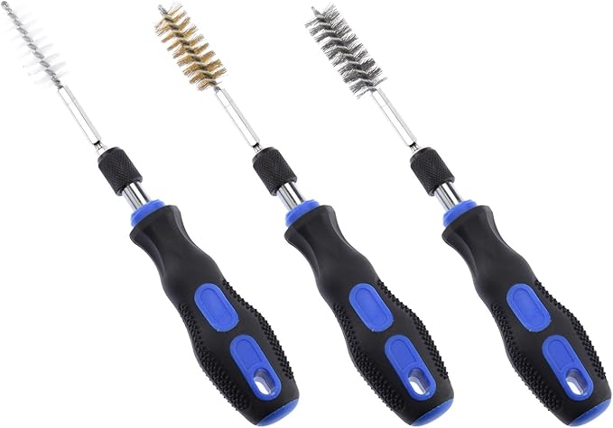 NEIKO 00325A Wire Brush Drill Attachments with 1/4-Inch Hex Shank, SAE and MM Brushes Assortment, Mountable on Power Drill or Die Grinder, 38-Piece Set