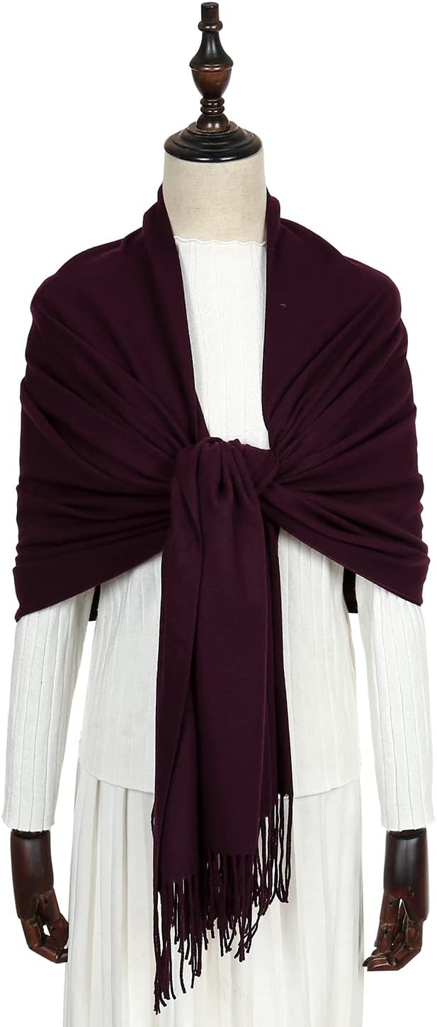 RIIQIICHY Women's Scarf Pashmina Shawls and Wraps for Evening Dress Bridesmaid Wedding Bridal Winter Warm Long Large Scarves