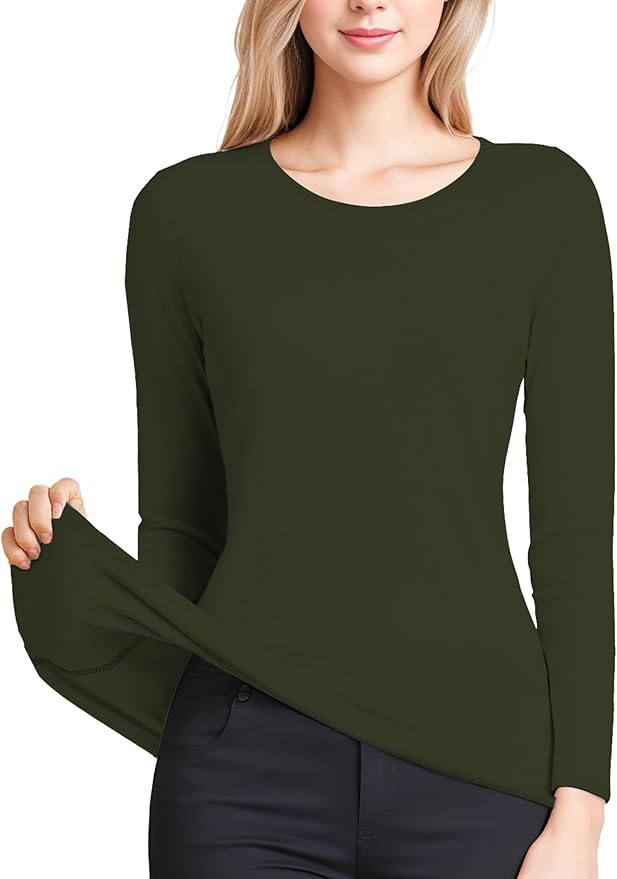 Women's Long Sleeve Thermal Underwear Lightweight Compression Baselayer Shirt Women Clothing Premium Comfort Winter Tops