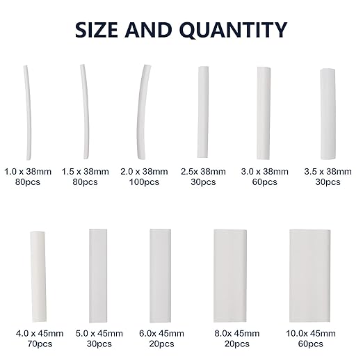 ASHINER 580PCS Durable Heat Shrink Tubing Kit - Ideal for Electric Insulation and Repairs with Convenient Storage Case, White