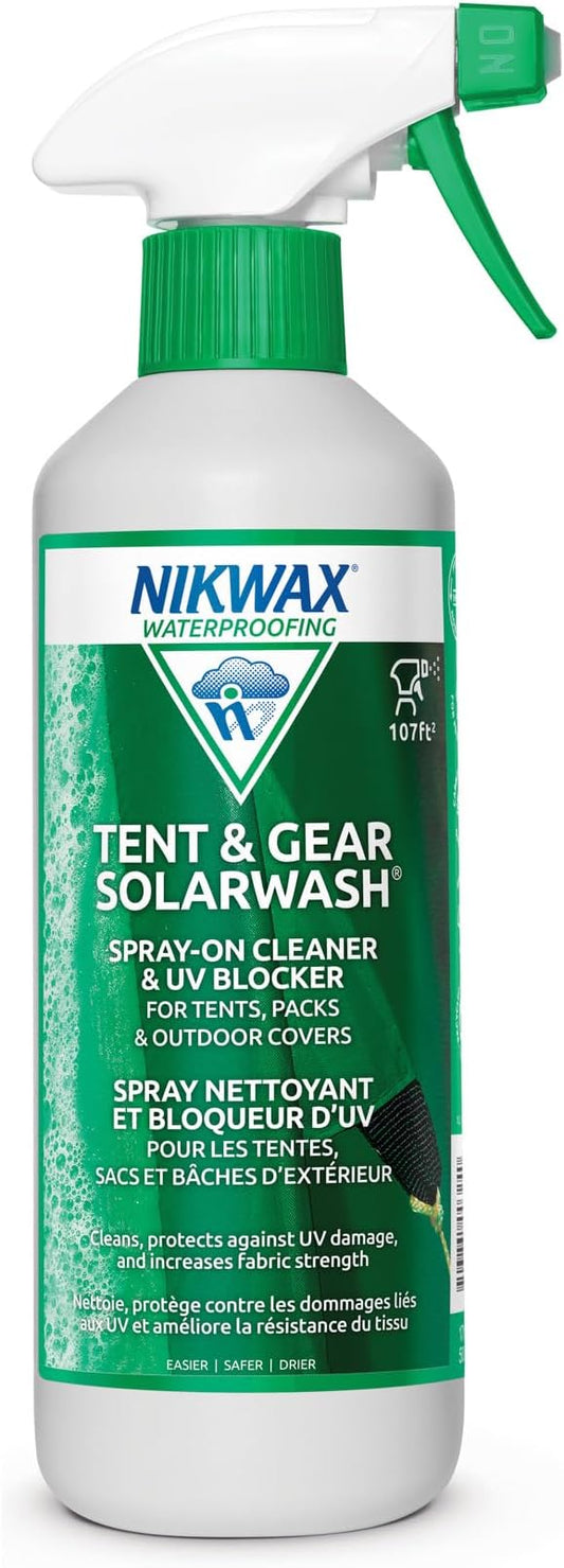 Nikwax Tent & Gear SolarWash, Cleaning, Waterproofing and UV Protector, Cleaner, Maintenance, Restores DWR Water Repellency on Outdoor Gear, Rain Fly, Canvas, Covers, Tarps, Backpacks, Accessories