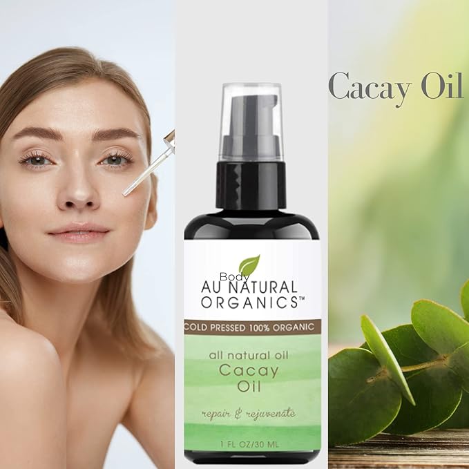 Au Natural Organics Cacay Oil - 100% Cold Pressed Kahai, Natural Retinal Vitamin A, E for Hair, Face, Body, Nails - Anti Wrinkle Face Oil, Repair Dry Damaged Hair, Reduces Flakes on Scalp 30ml