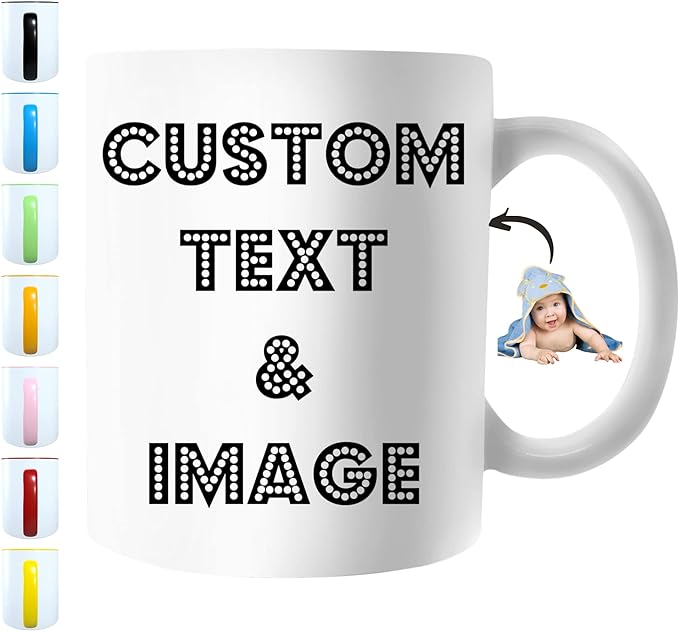 Custom Mug - Personalized Coffee Mug with Photo, Logo, or Text | Funny Coffee Cup | Custom Gifts for Men & Women | Customized Mugs Photo Mugs With Names 11oz Printed on Both Sides
