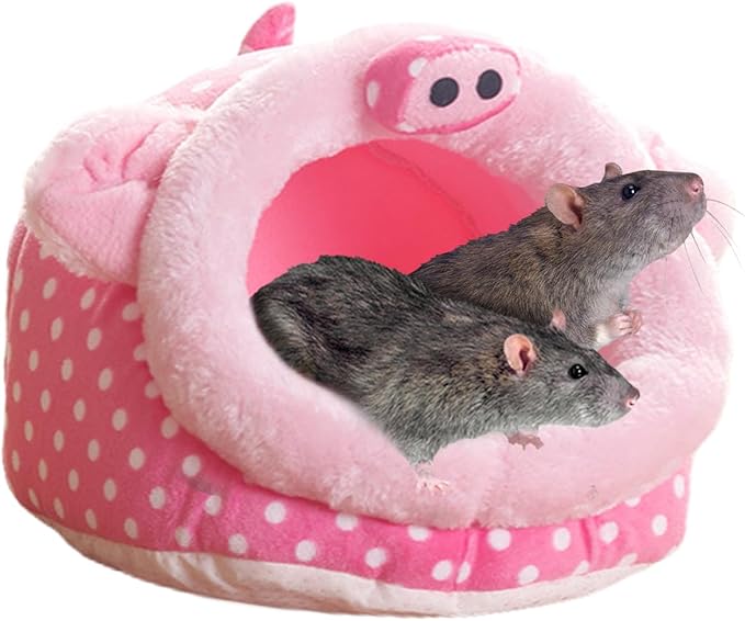 EAEDMY Guinea Pig Bed House & Hideout for Rat Bearded Dragon Hedgehog Ferret to Sleep and Hide, Guinea Pig Cage Accessories Habitat Décor (X-Large, 3.Pig)