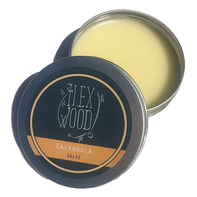 The Ilex Wood - Vegan Calendula Salve - All natural handcrafted vegan balm, soothes rashes, itching, dry skin, eczema - 3.38 fl oz (100ml)
