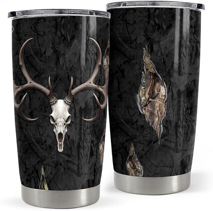 Hunting Tumbler 20oz Stainless Steel Insulated Coffee Travel Mug Cup for Men Hunter Gifts for Hunting Lovers on Birthday Christmas Fathers Day