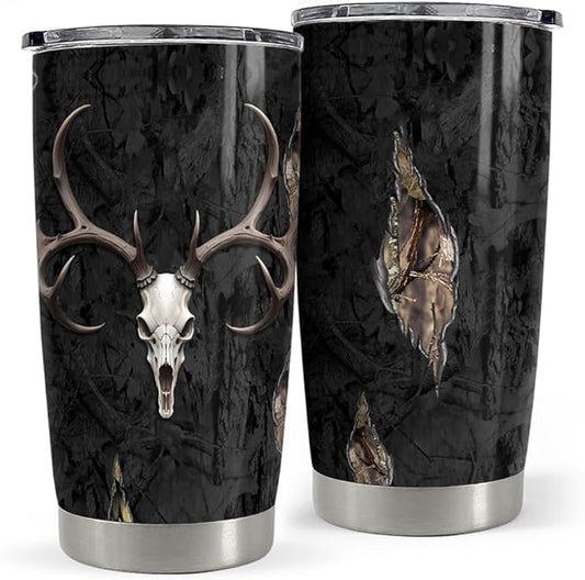 Hunting Tumbler 20oz Stainless Steel Insulated Coffee Travel Mug Cup for Men Hunter Gifts for Hunting Lovers on Birthday Christmas Fathers Day