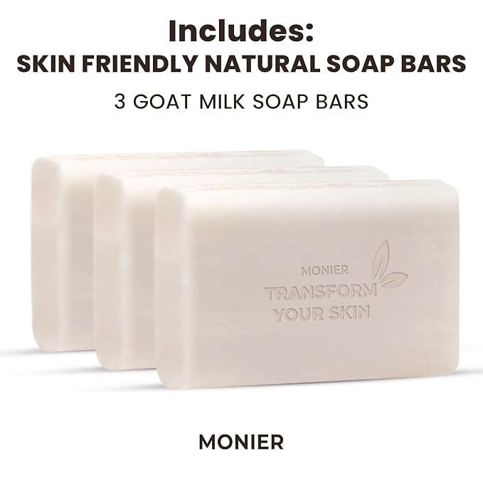 Goat Milk Soap Bar For Dry & Sensitive Skin - 100% Natural & Organic Skin Care - Enriched with Shea Butter - Use on Face, Body & Hands - For Men, Women, Kids & Baby (Lavender, 3 Pack)
