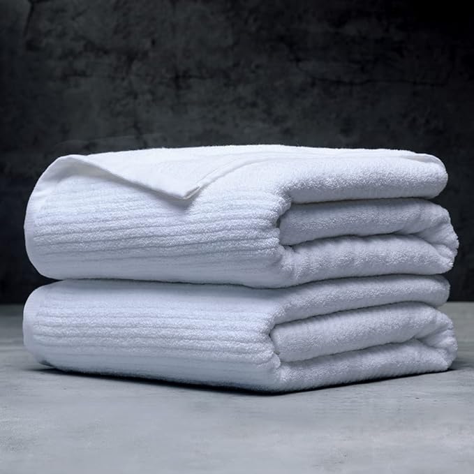 LUXOME Luxury Performance 2-Piece Bath Sheet Set | Oversized for 50% More Coverage | Highly Absorbent | 36" W x 70" L | Sail (White)
