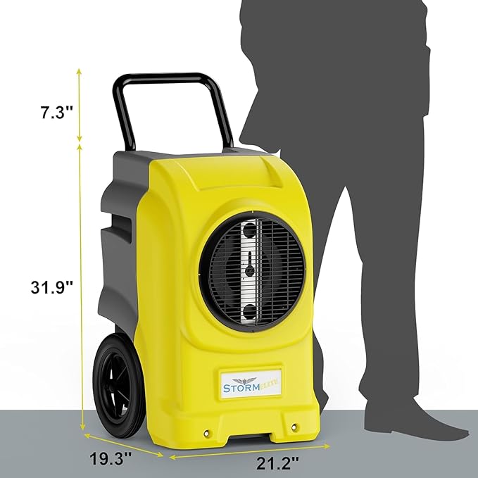 ALORAIR LGR Commercial Dehumidifier with Pump & Drain Hose, Portable Insutrial Dehumidifier for Basments, Home, Job Sites, Fit for 2,100 Sq.Ft Space with Wheels (Storm Elite Yellow NO WIFI)