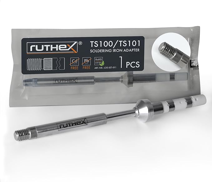 ruthex 1 x Soldering Tip Adapter for TS100 / TS101 / Pinecil Series for ruthex Soldering Tips LOE-SET-012 for Inserting Threaded Inserts in 3D Printing
