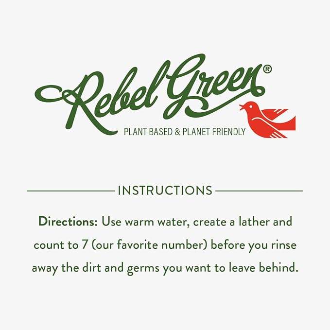 Rebel Green Fresh & Clean Hand Soap Refill - Moisturizing Natural Liquid Hand Soap Refill for Bathroom & Kitchen - Peppermint and Lemon Scent, 32 Fl Oz