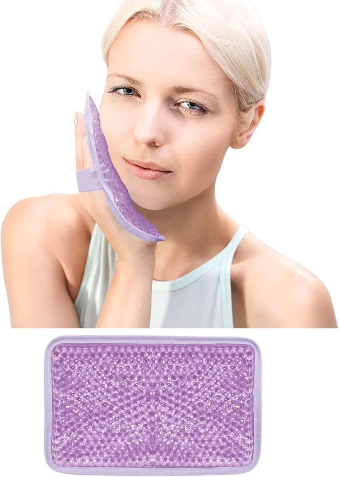Gel Ice Pack Ice Bag with Strap-Reusable Hot & Cold Pack Compress Therapy for Pain, Swelling,Injuries of Knee, Shoulder, Foot, Back, Ankle, Neck, Hip, Elbow, Wisdom Tooth(1 pcs,Purple)