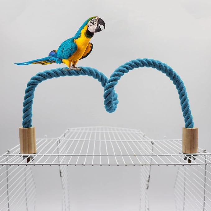 2 Pack Rope Perch, Swing, Cage Stand Pole Accessories, Climbing Toy for Parrot Parakeet Budgies Cockatiels Lovebirds (31.49"/80 cm)