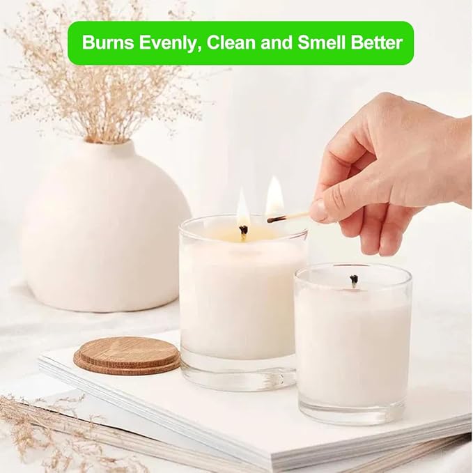 JBEIY Soy Candle Wax for Candle Making, Including 2.2 lbs Organics Soy Wax Beads, 200 Cotton Candle Wicks, 100 Wick Stickers, 4 Wicks Holder &1 Spoon, Start DIY Candle Kit for Adults, Beginners