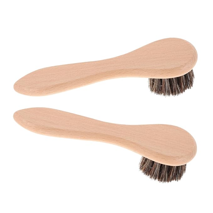 INOOMP 2pcs Small Pet Bathing Brush with Soft Bristles and Wood Handle, 4-inch Grooming Comb for Hamsters, Rabbits, Guinea Pigs, and Ferrets, Animal Bathing Tool for Gentle Coat Care