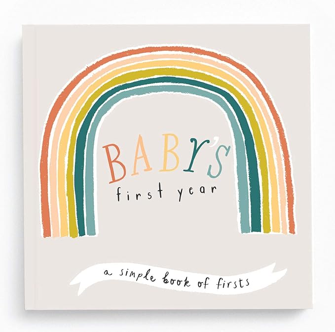 Lucy Darling Baby Memory Book – Little Rainbow | First 5 Years Journal & Photo Album | Gender-Neutral Milestone Keepsake for Baby Boy or Girl | New Mom Gift