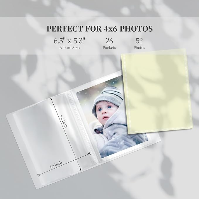 Vienrose Photo Album Bulk Set – Small Photo Album for 4x6 Pictures, 26 Pockets Holds 52 Photos, Postcard Album with Customizable Covers, Morandi Colors (Set of 6)