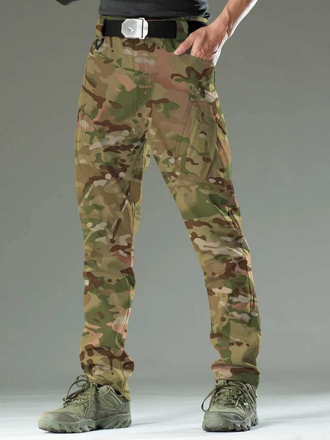 AUTIWITUA Men's Tactical Cargo Pants Water Resistant Lightweight Hiking Pants Outdoor Work Pants with Multi Pockets(No Belt)