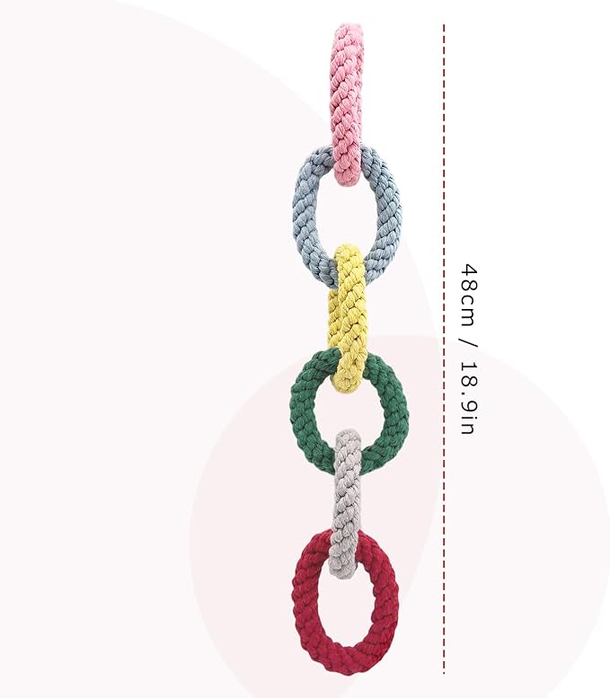 Sugar Glider Toys, Cotton Rope Climbing Rings, Colorful Hanging Toy | Cage Accessories for Rats, Squirrels, Birds & Small Pets – Chewable & Durable, Fun Activity for Enrichment, Easy to Hang