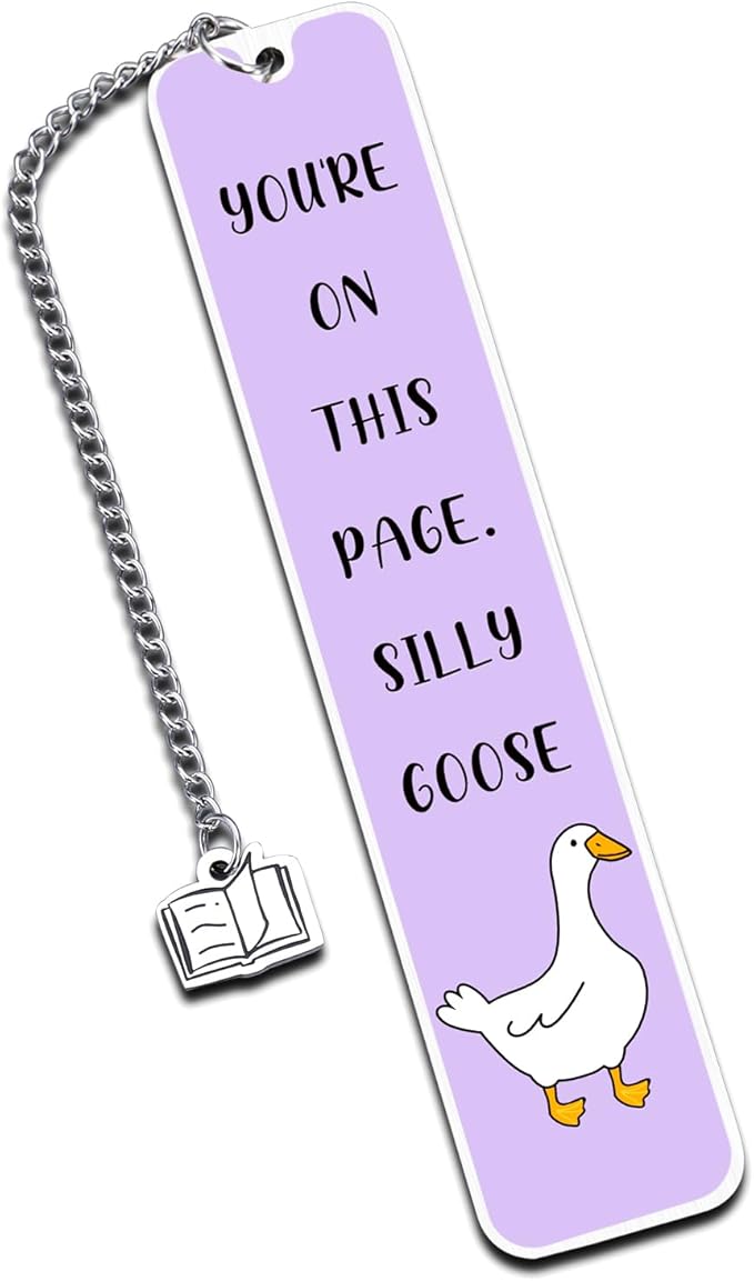 Goose Bookmark for Women Gifts for Her Him, Cute Bookmarks for Book Lovers Bookish Funny Gifts Metal Bookmark for Bookworm Bookmate Book Reading Accessories for Book Club Birthday Christmas Valentines