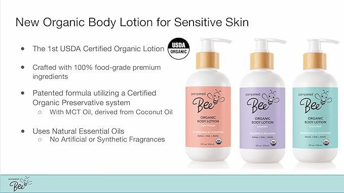 Organic Body Lotion (Light Orange) for Babies, Toddlers and Kids, With Capuaçu Seed Butter and Marshmallow Root - Moisturizing, Softening, Hydrating, 8 oz