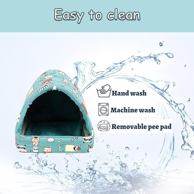 Guinea Pig Hideout Cozy Cotton Washable Tent for Small Animals | Hamster Bed, Portable House Cage Accessories Bunny Hedgehog Mouse Chinchillas Ferrets Bearded Dragons Rats (6.8"x7.4")