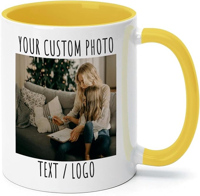 Custom Mug - Personalized Coffee Mug with Image, Logo, or Text | Custom Photo Cup | Customized 11 Oz Ceramic Tea Cup Taza Personalizadas Custom Gifts for Men & Women