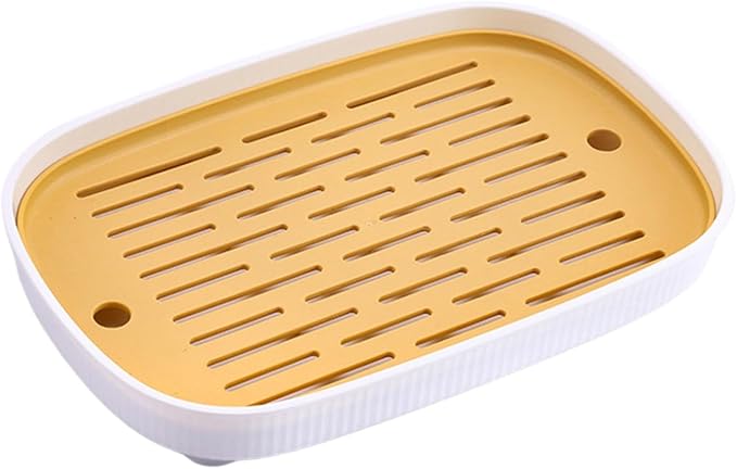 Rabbit Litter Boxs,Small Animal Litter Tray Potty Trainer with Grate,Yellow | Anti Splash bunny litter box, Easy Clean Litter Box for Bunny Hamster Ferret Rats Guinea Pigs Hedgehog 14.37x9.65x1.97in