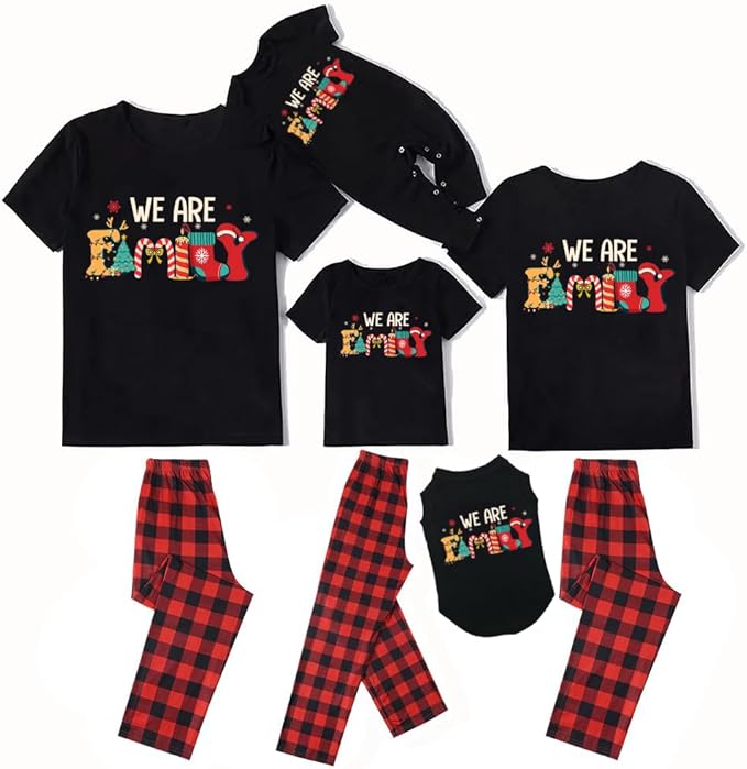 Family Christmas Pajamas Matching Sets Holiday Xmas Party Family Sleepwear Set Jammies for Couples