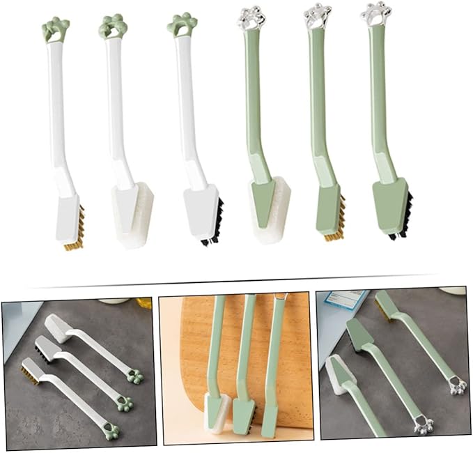 ABOOFAN 6pcs Kitchen Cleaning Brush Set Multi-Functional Stove and Sink Scrubber Ergonomic Design for Heavy Duty Cleaning for Kitchen Countertops and Pots