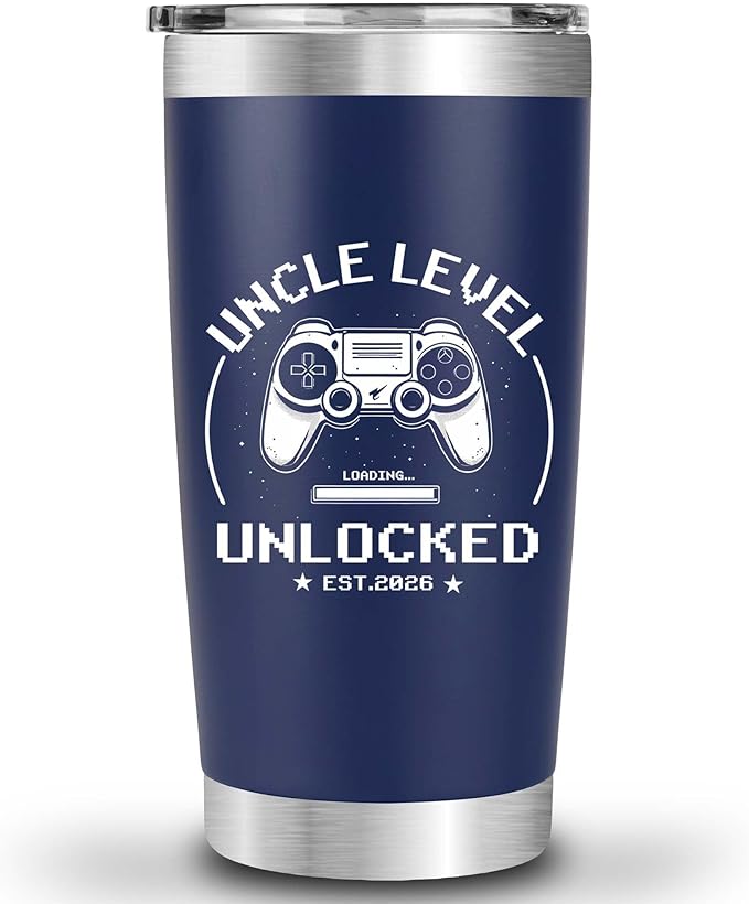 Uncle Level Unlocked Tumbler 20oz - Uncles Gifts Birthday Pregnancy Announcement Baby Gift for Promoted to Uncle 2026, You’re Going to Be an Unkie - Christmas, Father’s Day, Valentine Present