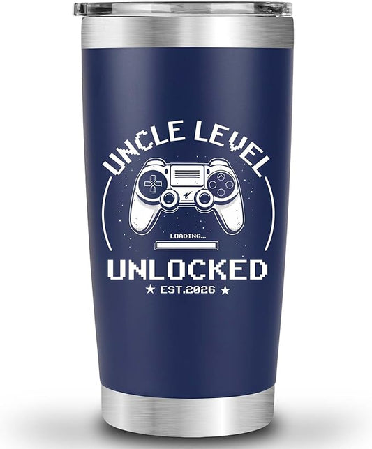 Uncle Level Unlocked Tumbler 20oz - Uncles Gifts Birthday Pregnancy Announcement Baby Gift for Promoted to Uncle 2026, You’re Going to Be an Unkie - Christmas, Father’s Day, Valentine Present