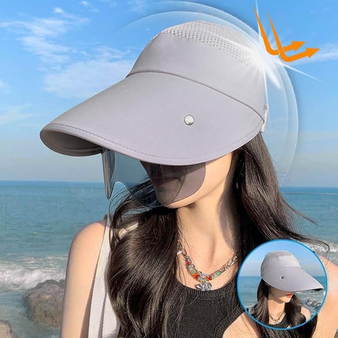 Face_Shield Protector Sun Visor Hat UV Protection Summer Sun Cap Great for Oudtoor Hiking Camping Golf Tennis Cycling