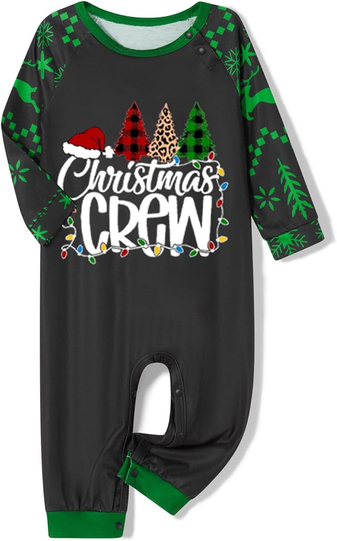Christmas Family Pajamas Set Matching Holiday Plaid Sleepwear Set Reindeer/Tree Print Loungewear for Xmas Eve