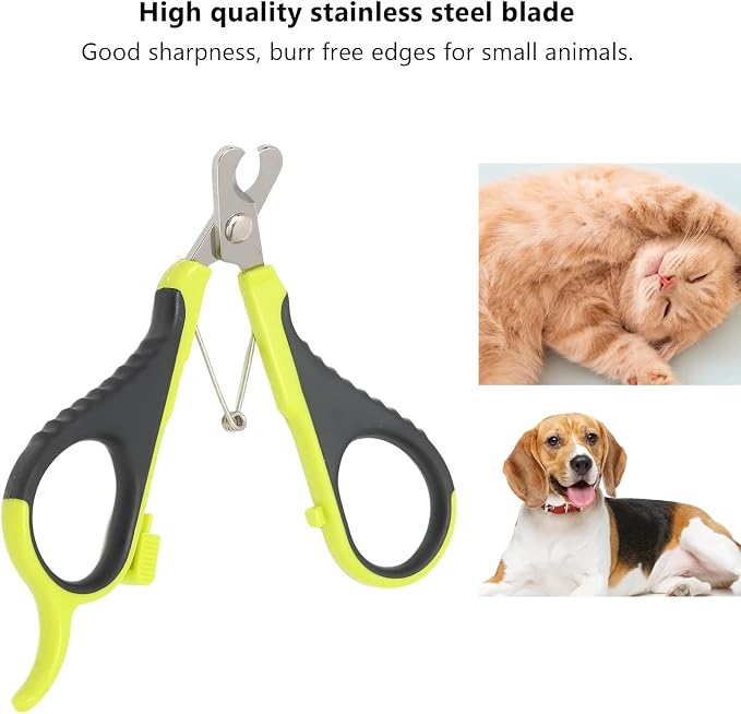 Dog Nail Clippers, Cat Claw Trimmer Professional Wider Blades Elbow Spring for Grooming for Cats for Kittens for Ferrets