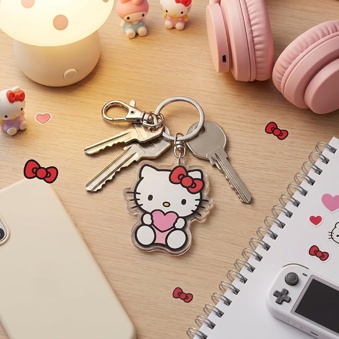 PumpCar Acrylic Keychain Double-Sided Charm Key Ring with Metal Clip Backpack Charm Bag and Car Key Accessory Collectible