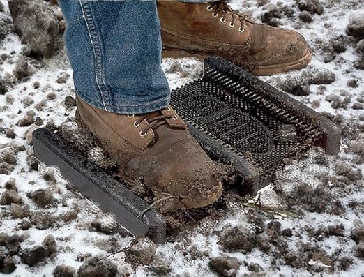 Wearwell 229 Mud Chucker Industrial Boot Scraper with Pliable Scraping Rubber Fingers, for Outdoor Entrances, 12.4" Width x 15.25" Length x 2-3/16" Thickness, Natural Rubber, Black