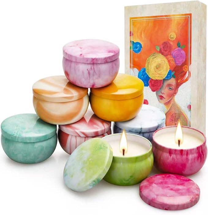8 Pack Scented Soy Wax Candles for Home, Aromatherapy Candle Gift Set for Women, Candles with 8 Floral & Fruity Scents – Perfect Christmas & Holiday Gift, Stocking Stuffer & Cozy Home Décor