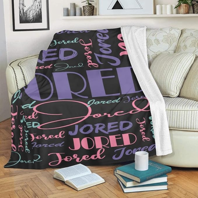 Dr.TOUGH Personalized Name Blanket Personalized Blanket for Adult Kids Flannel Customized Personalized Blankets and Throws