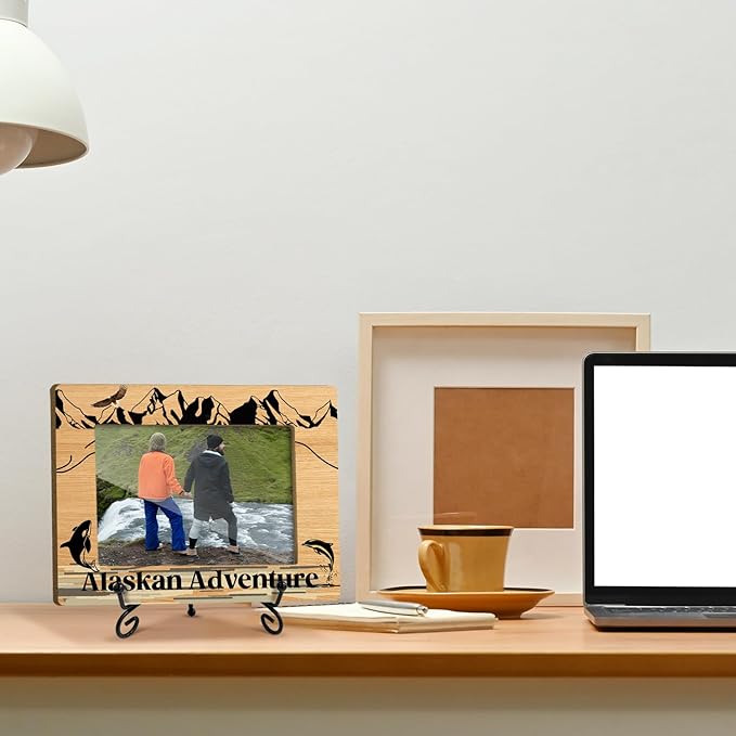 WwongxianB Alaska Souvenirs Wood Photo Frame Wedding Honeymoon Vacation Gifts for Couple Alaska Tabletop Display 4 x 6 Picture Frame Gifts for Friends BFF, Home Office Desk Holiday Decorations -21