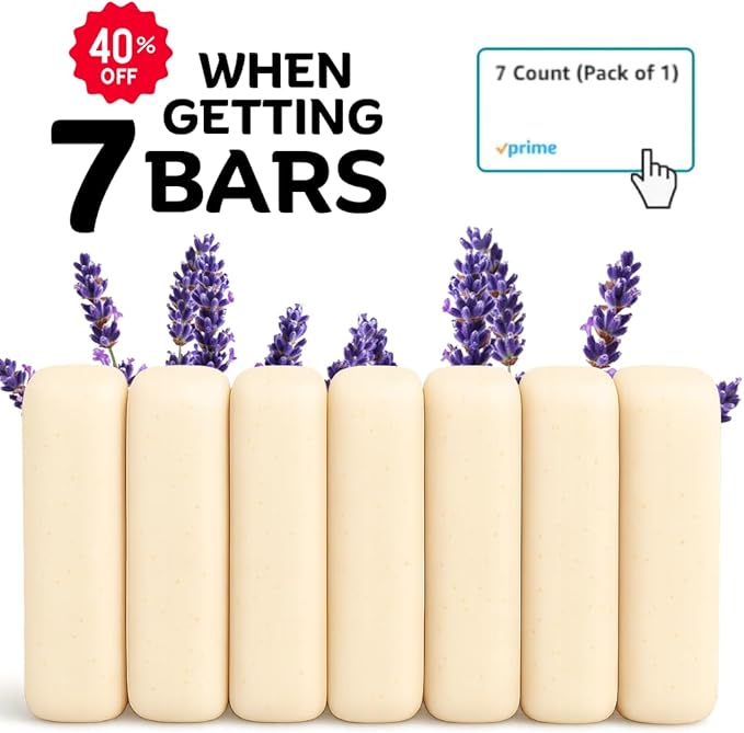 Organic Laundry Soap Bar with Lavender for Sensitive Skin - Delicate Stain Remover Clothes, Underwear, Collar - 2 PCS