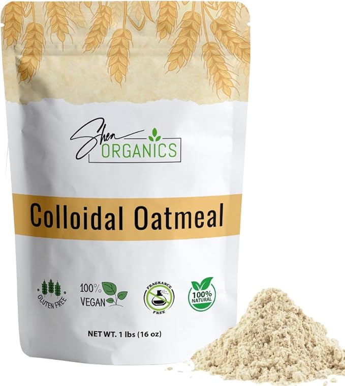 Shea Organics Colloidal Oatmeal | Soothing Bath & Skin Care Powder | Helps Soothe Itchy, Dry Skin | Safe for Babies & Adults | Great for Soap Making (16 Ounce- Pack of 1)