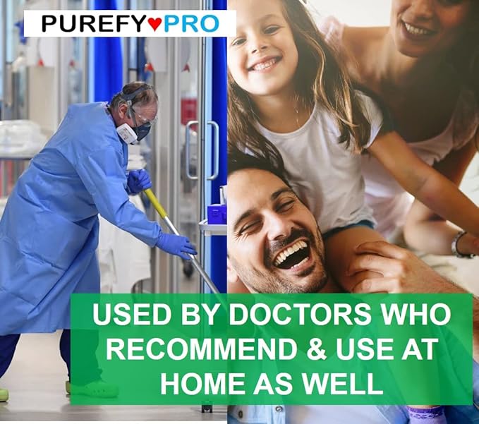 Purefypro Disinfectant Spray (1.7oz, 6 Pack) - No Rinse. No Residue. Kills 99.9999% Norovirus, HIV, Hepatitis, Flu, Monkeypox Virus, and Fungi, MRSA VRE, Drug Resistant Germs. (On The Go)