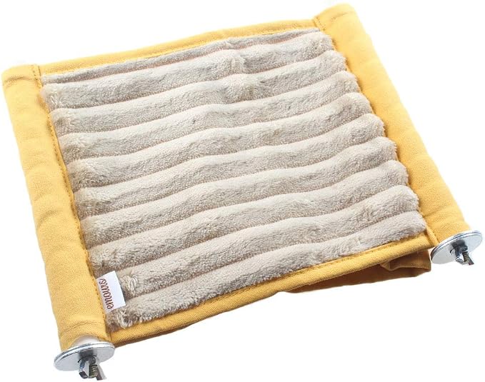 emours Double Bunkbed Hammock Sleep Bed Cage Play Platform with Warm Fleece for Hamster Mice