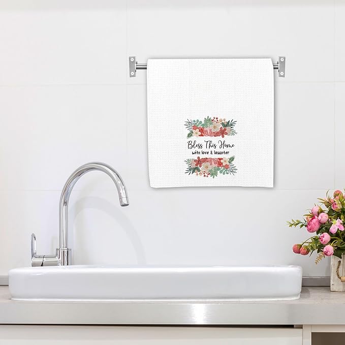 Bless This Home Bathroom Towels Gifts for New Homeowners, Kitchen Absorbent Towels 2025 Housewarming Gifts Suitable for Men Women 16 * 24in