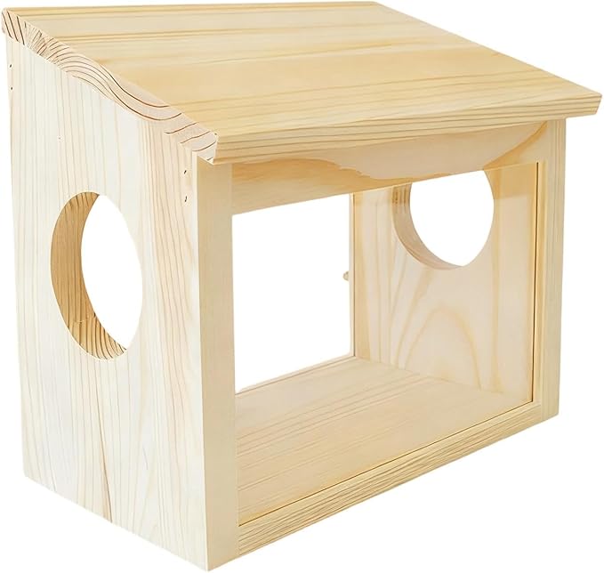 Hamster House Animal Habitat Exploration, Fun, Play Area Visible Digging Box for Hamsters Wooden Rat House for Lemmings Mice