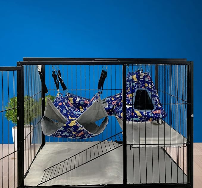 Ferret Rat Critter Nation Cage Accessories,Ferret Rat Hammock Set Hanging Bed Tent Tunnel for Any Small Animal Bedding